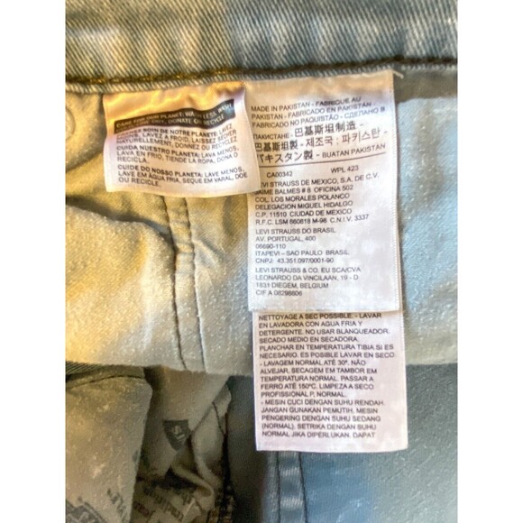 Levi's 541 Gray Acid Wash Straight Leg Jeans Mens 38x32 Distressed Classic Punk - Picture 8 of 9